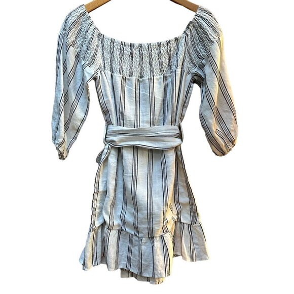 Annabelle The Collection 100% Linen Dress Striped Layered Women's Size XS - Picture 3 of 10